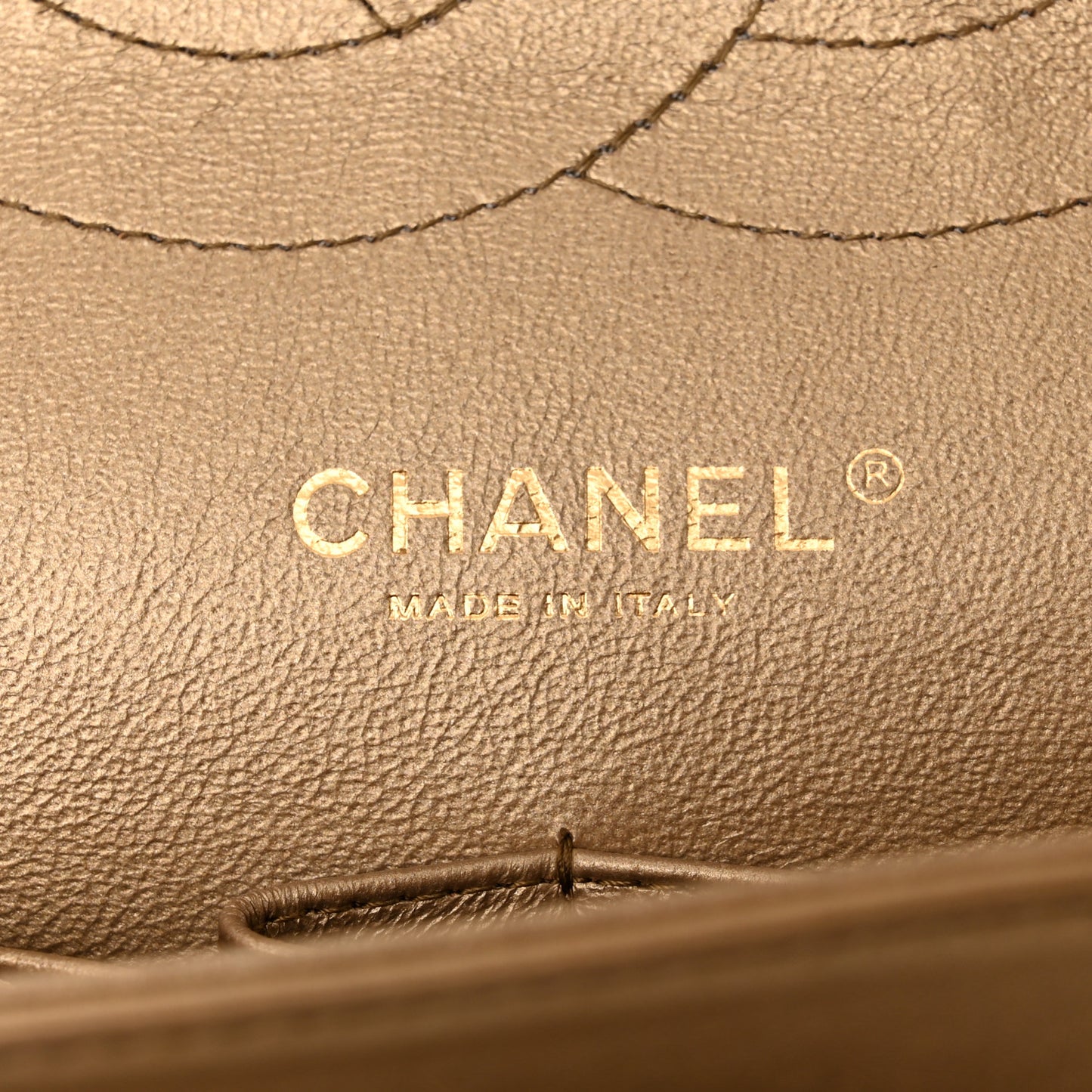 Metallic Lambskin Quilted Jumbo Double Flap Gold