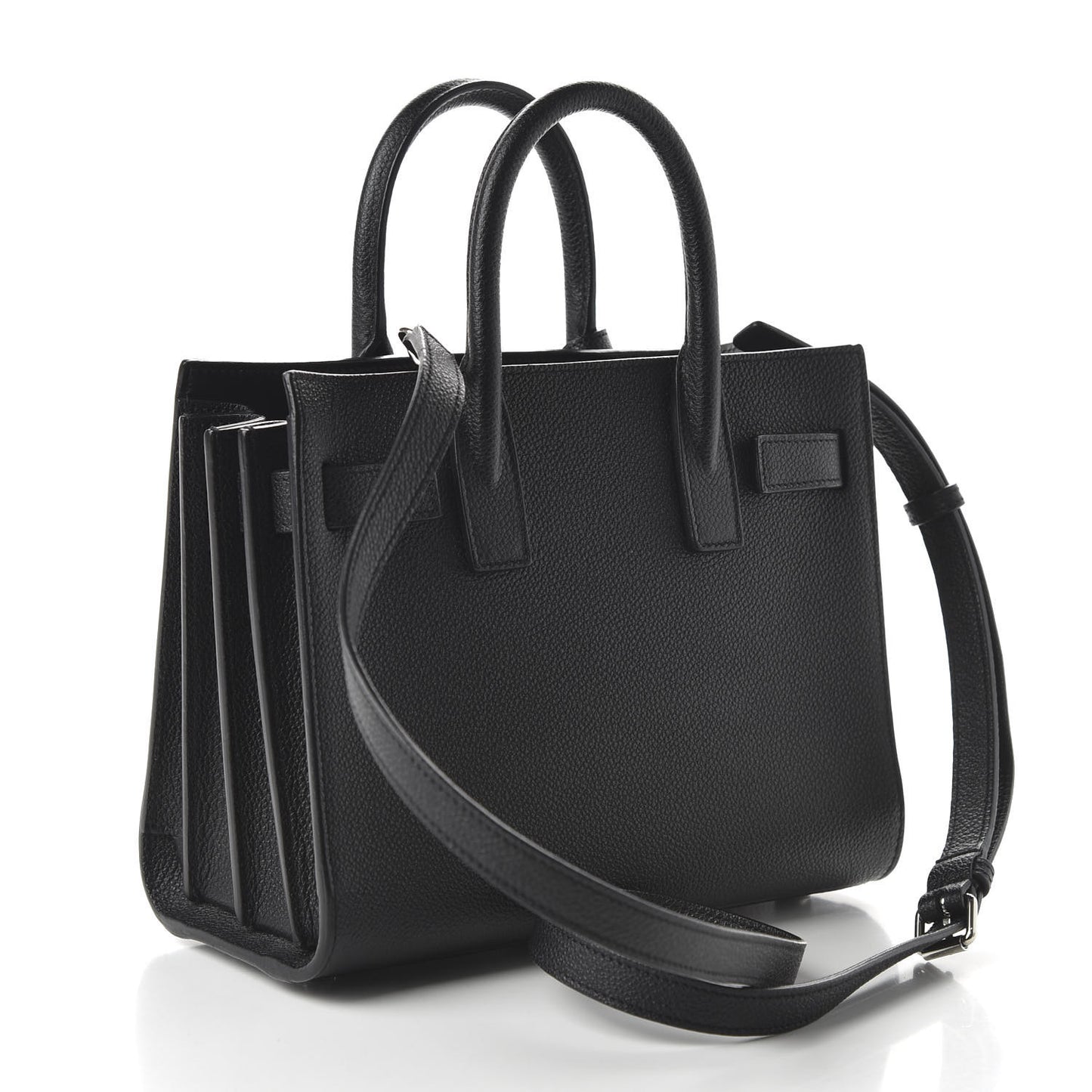 Grained Calfskin Nano Sac De Jour Black