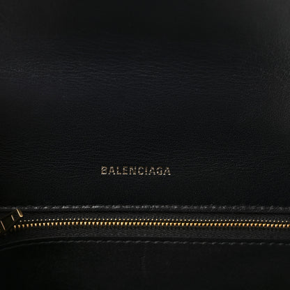Balenciaga Shiny Box Calfskin Small Hourglass Top Handle Bag Black 6 of 9