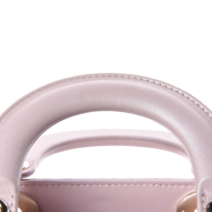 Christian Dior Metallic Lambskin Cannage Mini Lady Dior Lotus 9 of 11