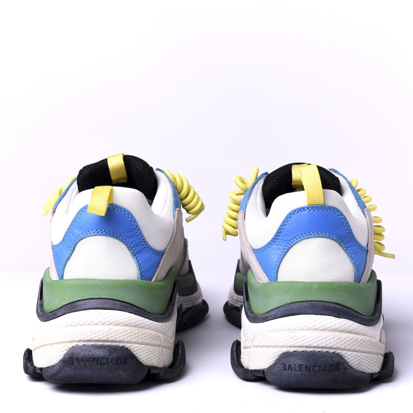 Fabric Mesh Nappa Mens Triple S Sneakers 45 Bleu White Vert Jaune
