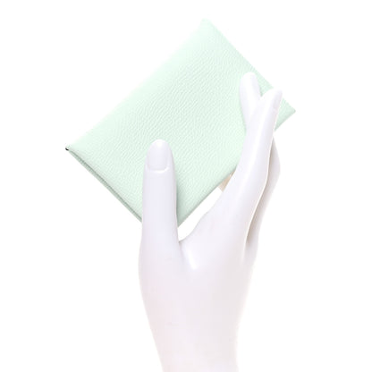 Hermes Epsom Calvi Card Case Vert Peppermint 2 of 8