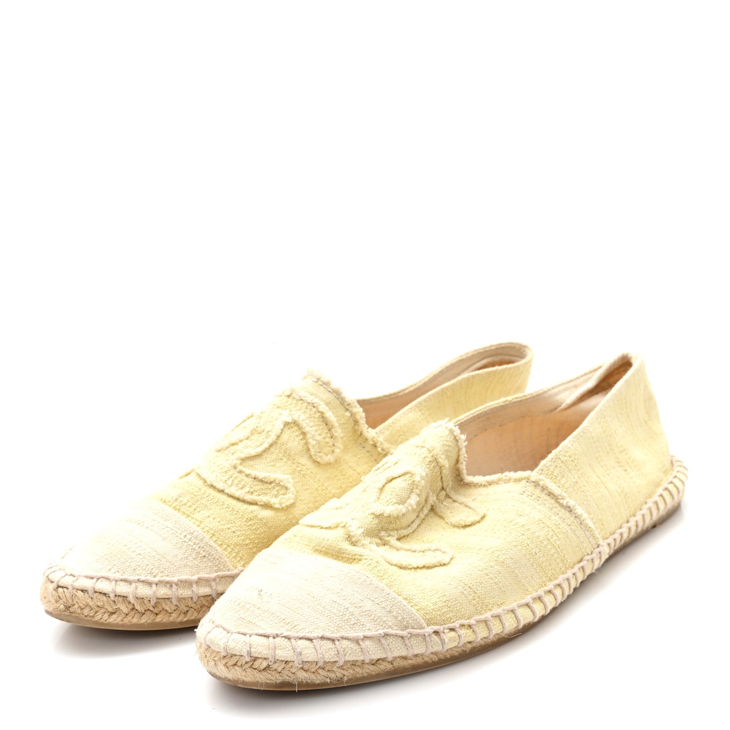 Chanel Canvas CC Espadrilles 41 Yellow Ecru 4 of 8