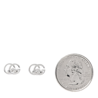 Gucci 18K White Gold GG Tissue Stud Earrings 2 of 4