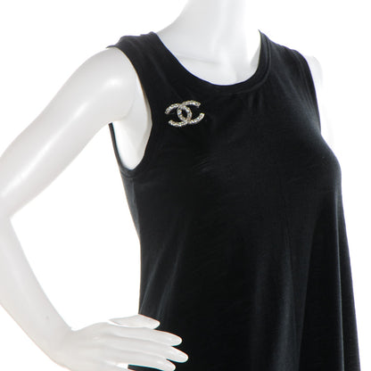 Chanel Swarovski Crystal Large CC Brooch Silver 2 of 5