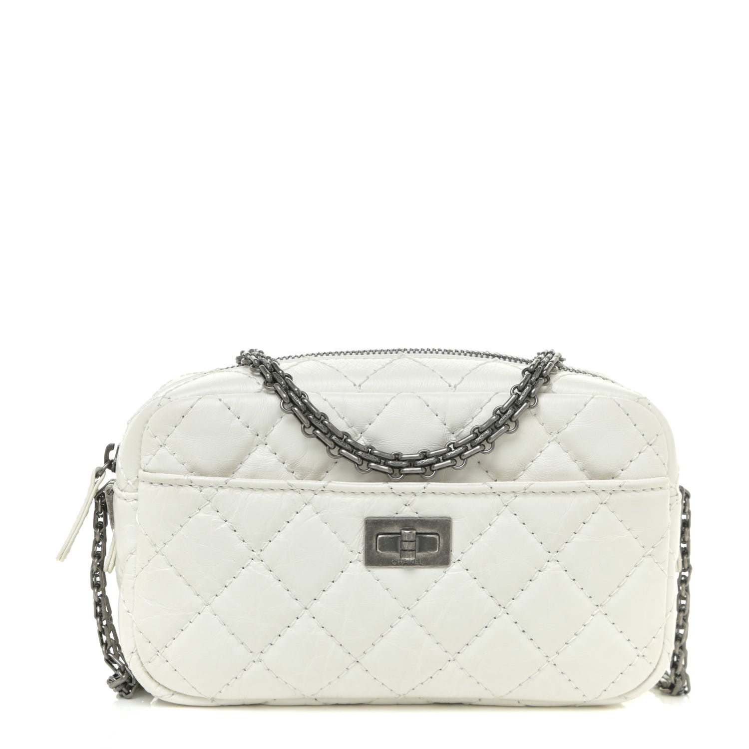 Chanel Aged Calfskin Quilted Mini Reissue Camera Case White 1 of 13
