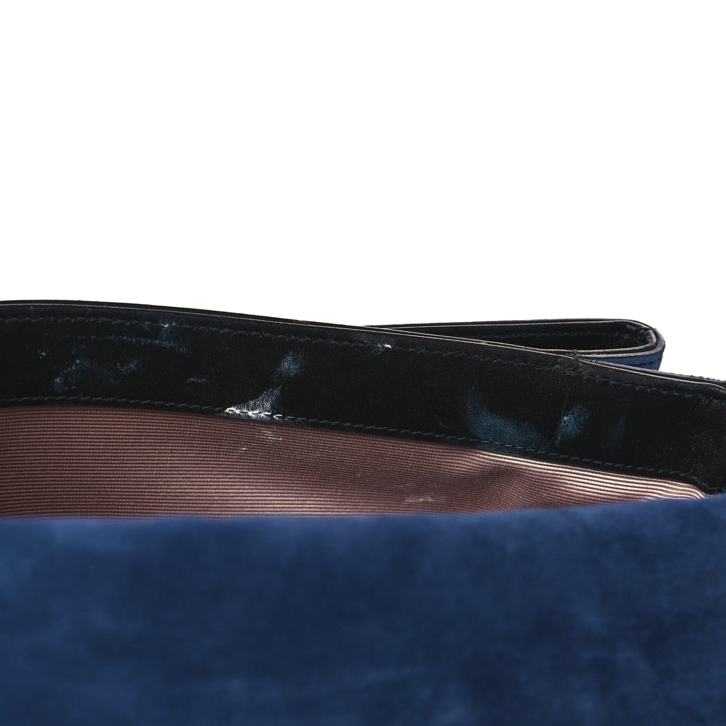 Suede Medium Arli Flap Shoulder Bag Blue Ink Black