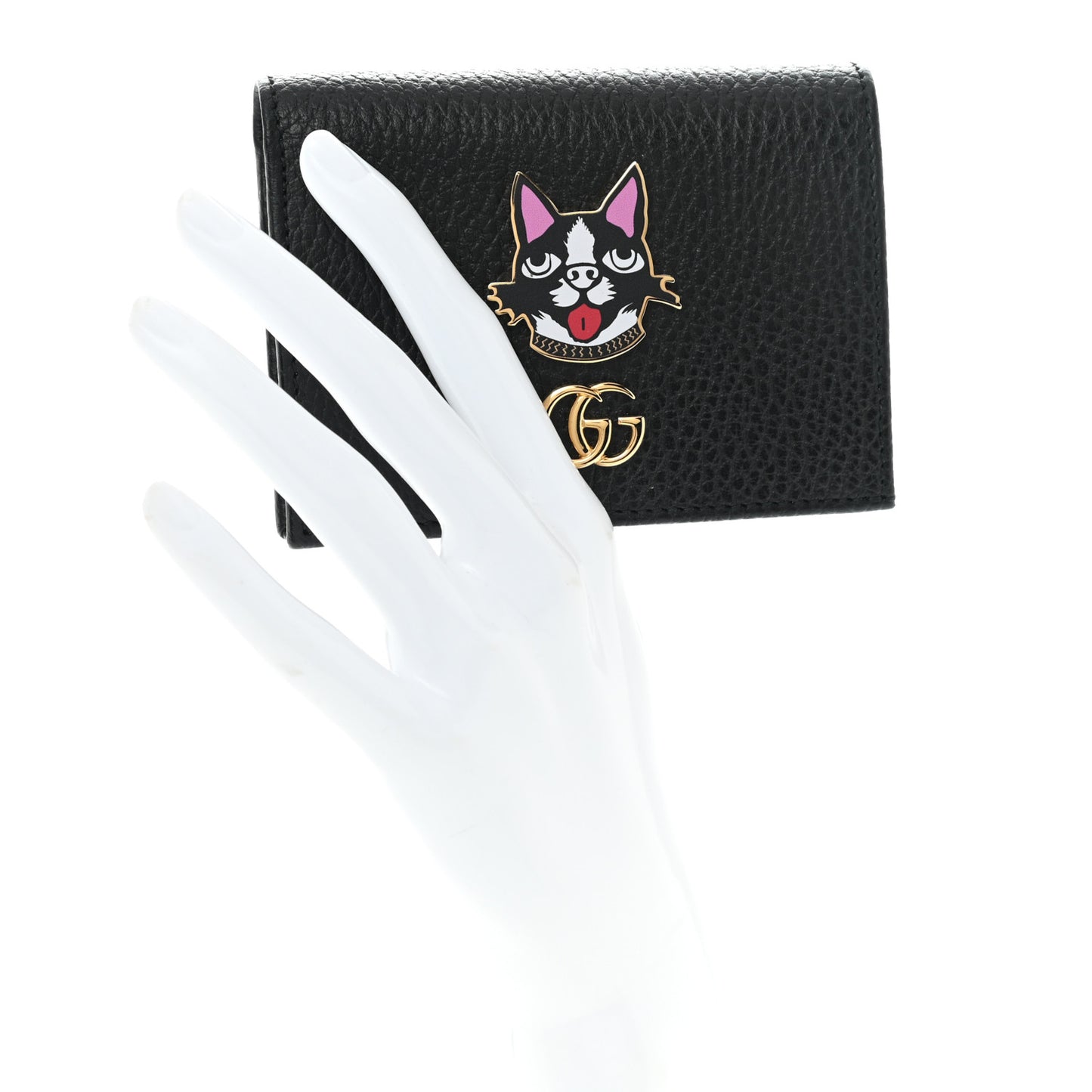 Dollar Calfskin Bosco Card Case Wallet Black