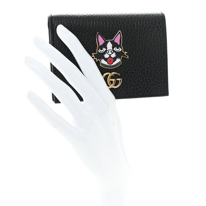 Gucci Dollar Calfskin Bosco Card Case Wallet Black 2 of 10