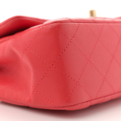 Chanel Lambskin Quilted Mini Rectangular Flap Red 9 of 12
