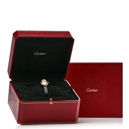 Cartier 18K Yellow Gold Calfskin 18mm Baignoire Quartz Watch 5 of 5