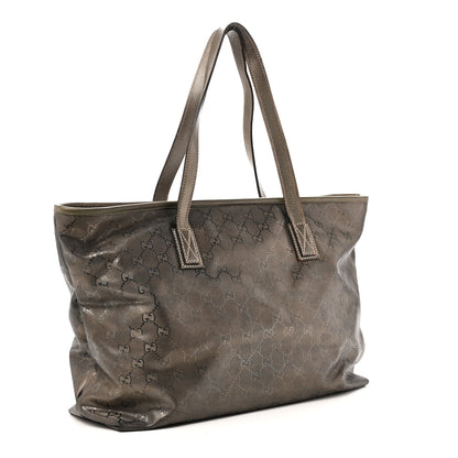 Gucci Imprime Monogram Medium Zippered Shopping Tote Pewter 3 of 10