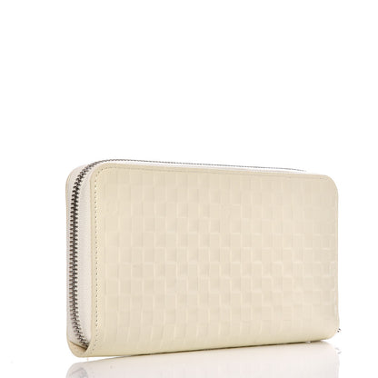Louis Vuitton Shiny Calfskin Damier Facette Zippy Wallet Creme 3 of 6