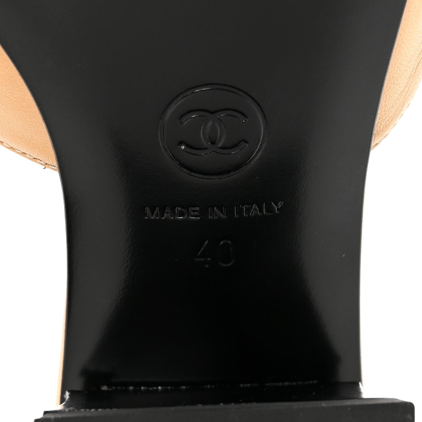 Shiny Goatskin Pearl Mule 40 Beige