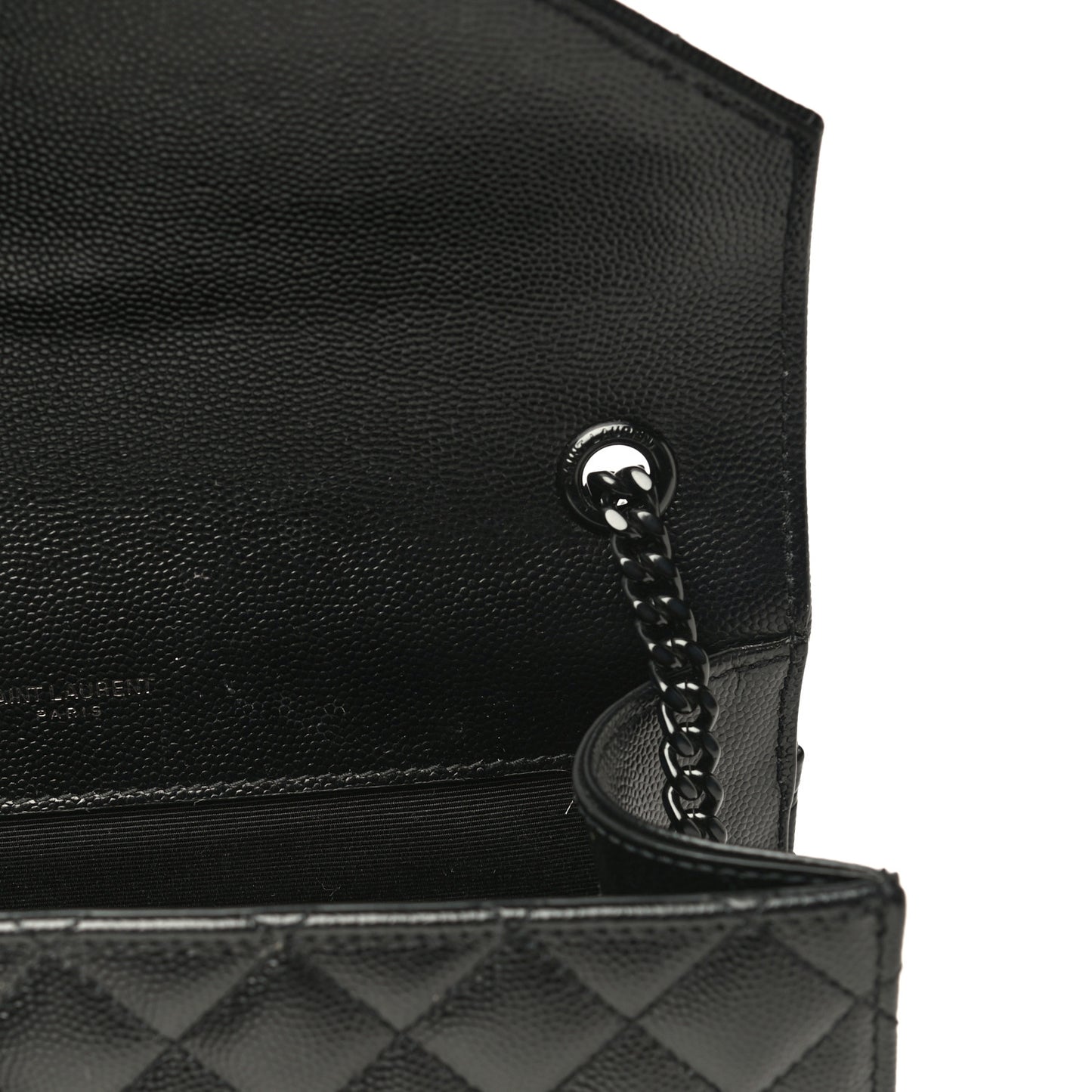 Grain De Poudre Textured Mixed Matelasse Triquilt Small Monogram Satchel Black