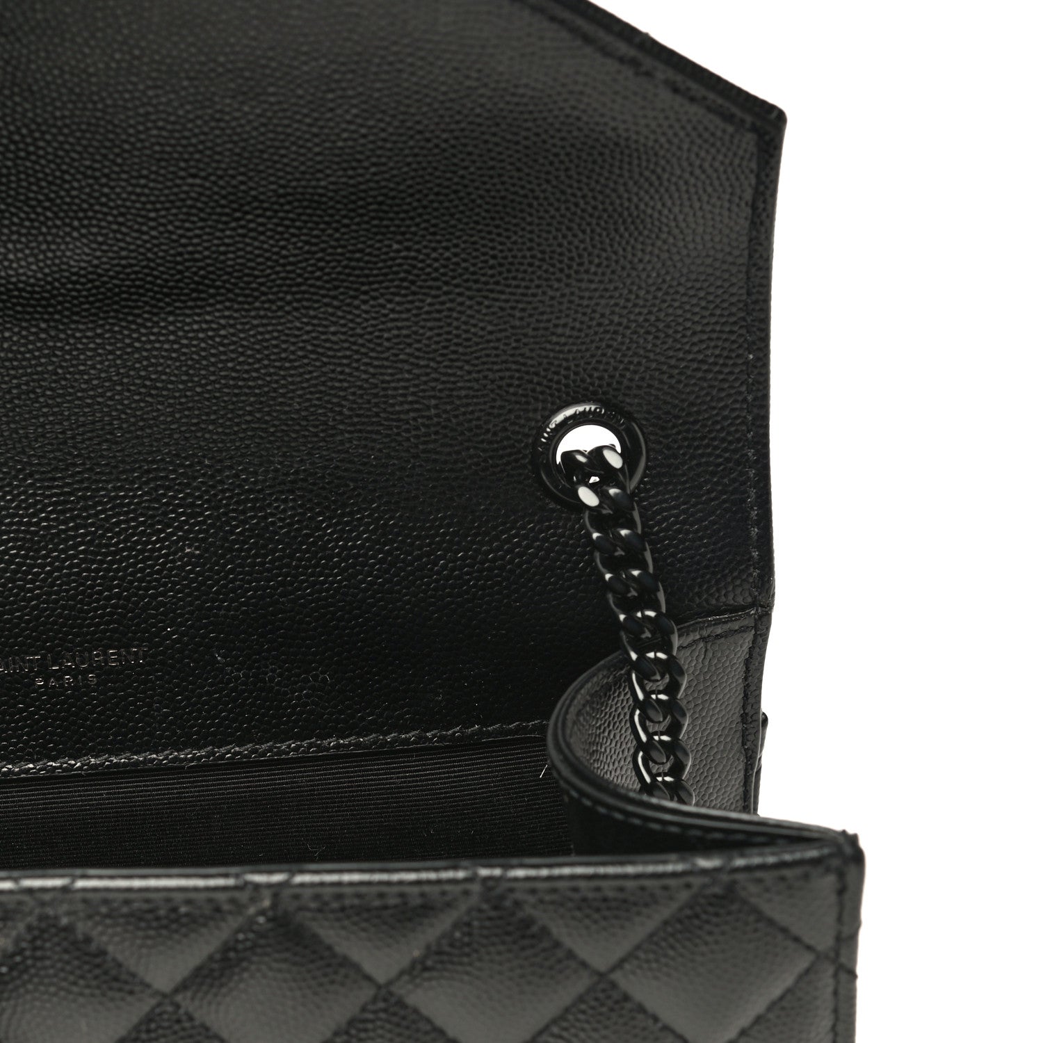 Saint Laurent Grain De Poudre Textured Mixed Matelasse Triquilt Small Monogram Satchel Black 10 of 11