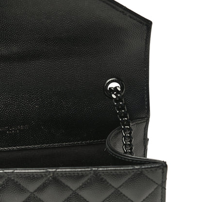 Saint Laurent Grain De Poudre Textured Mixed Matelasse Triquilt Small Monogram Satchel Black 10 of 11