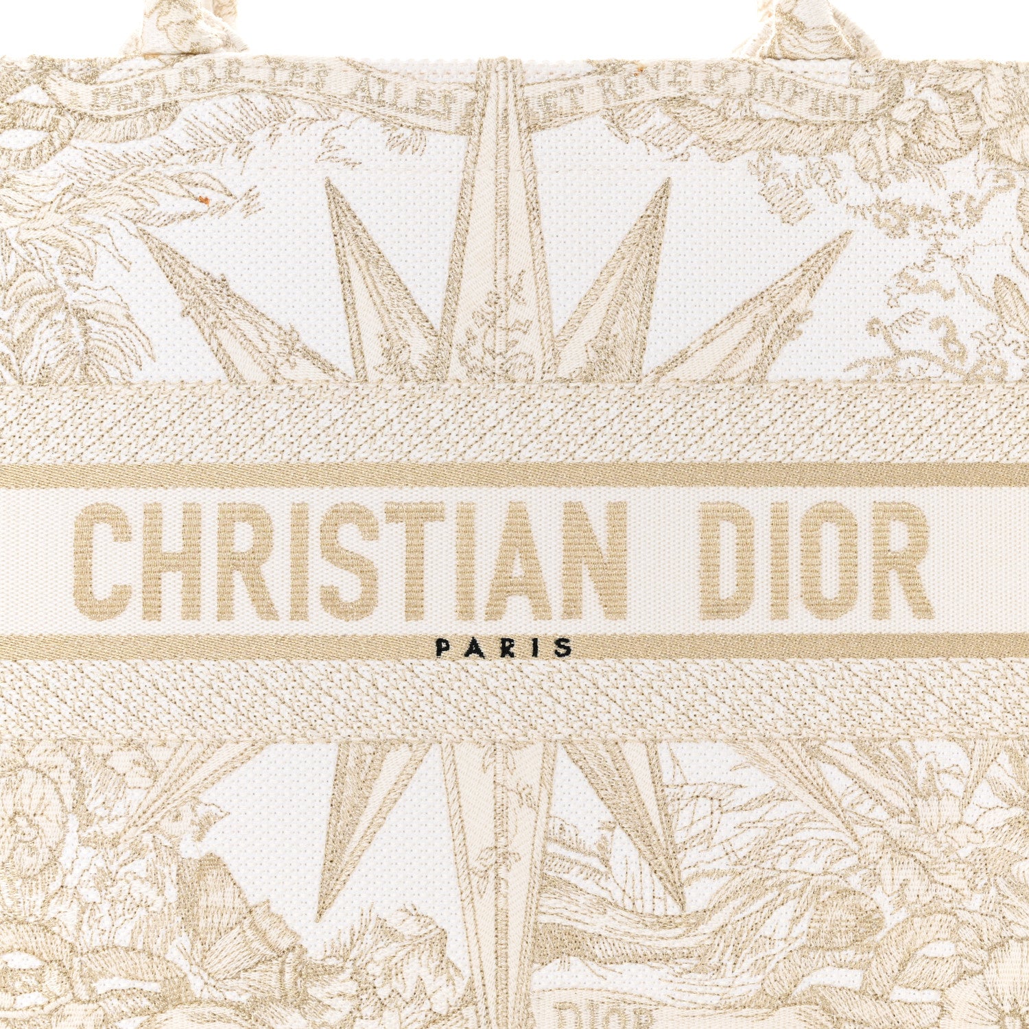 Christian Dior Canvas Embroidered Medium Reve d'Infini Book Tote Gold 11 of 13