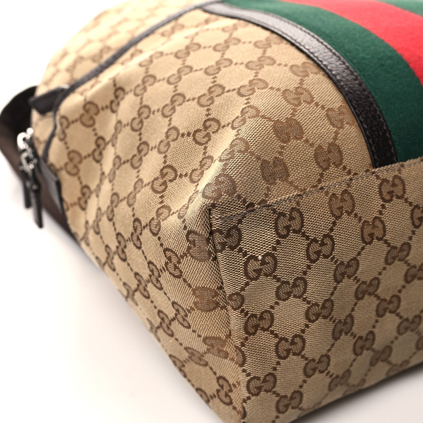 GG Monogram Web Medium Classic Backpack Brown