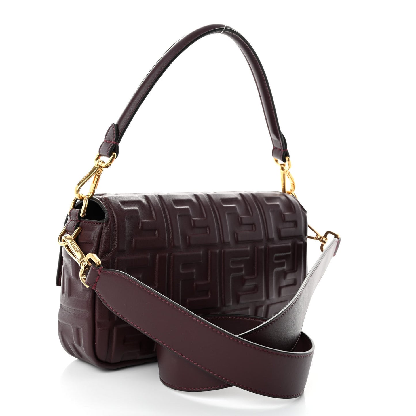Nappa FF 1974 Embossed Baguette Granata