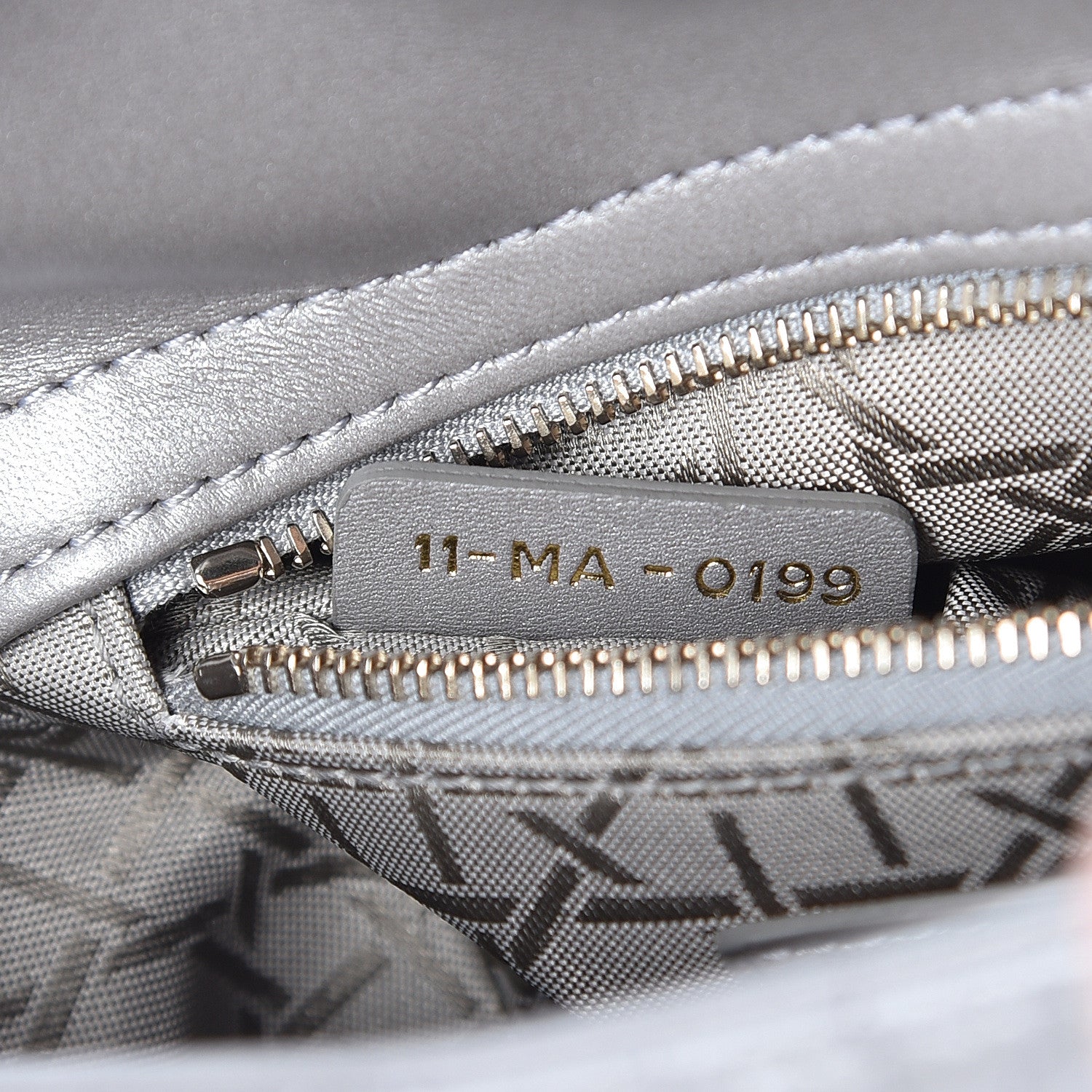 Christian Dior Metallic Lambskin Cannage Mini Lady Dior Grey 10 of 11