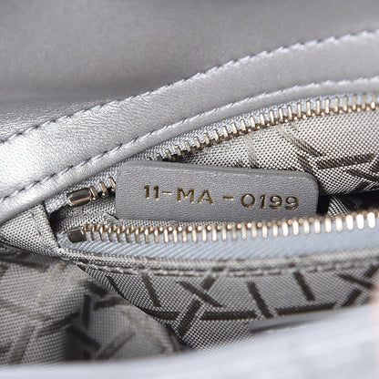 Christian Dior Metallic Lambskin Cannage Mini Lady Dior Grey 10 of 11