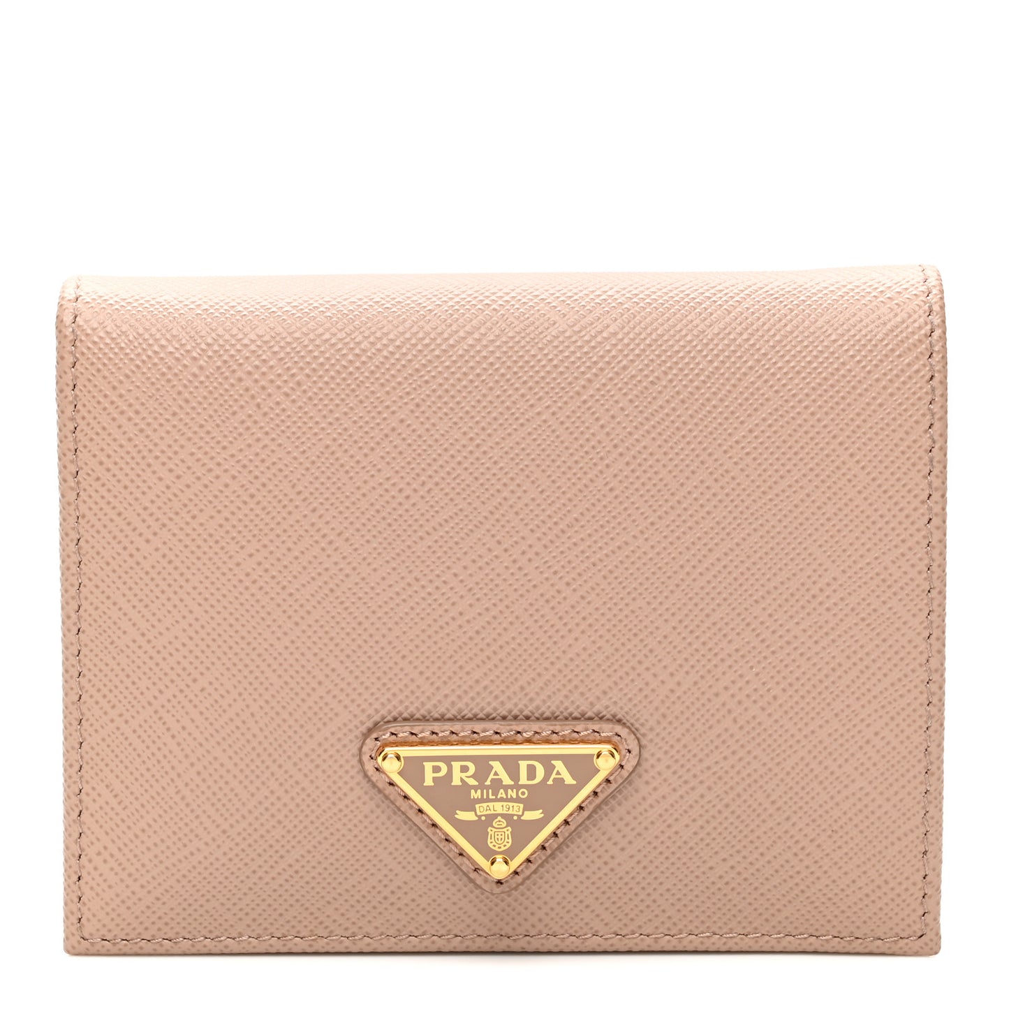 Saffiano Small Triangle Bi-Fold Wallet Cipria