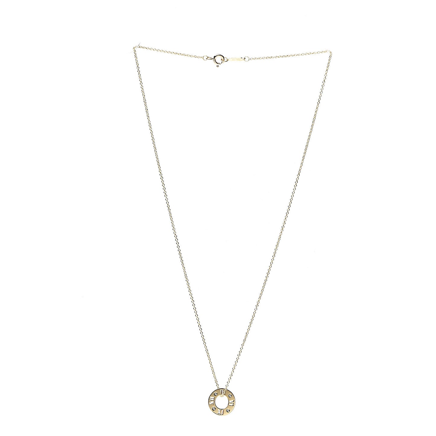 18K Yellow Gold Diamond Atlas Pierced Pendant Necklace