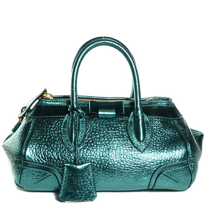 Burberry Metallic Calfskin Blaze Satchel Petrol Blue 1 of 11