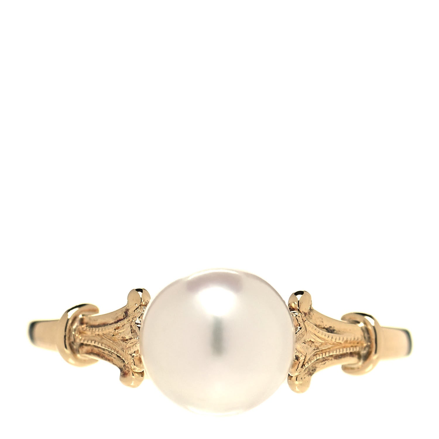 Mikimoto 14K Yellow Gold Akoya Pearl 7mm Ring 50 5.25 1 of 4