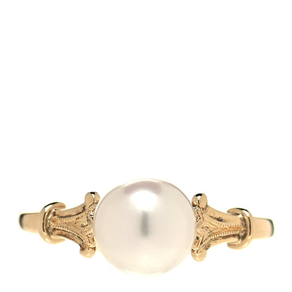 Mikimoto 14K Yellow Gold Akoya Pearl 7mm Ring 50 5.25 1 of 4
