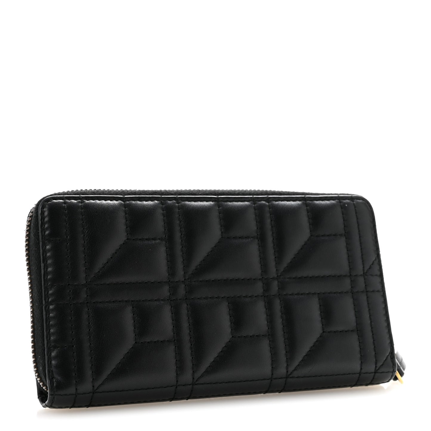 Calfskin Matelasse Pearly GG Marmont Zip Around Wallet Black
