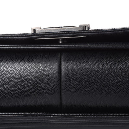 Chanel Caviar Chevron Quilted New Medium Boy Flap Black 11 of 17