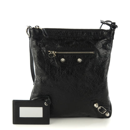 Balenciaga Agneau Giant 12 Silver Hardware Flat Crossbody Black 2 of 14
