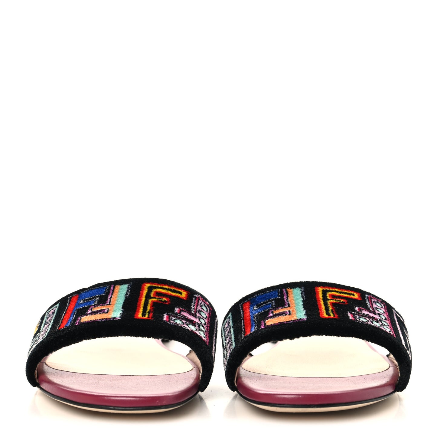 Velvet FF Flat Slide Sandals 37.5 Multicolor