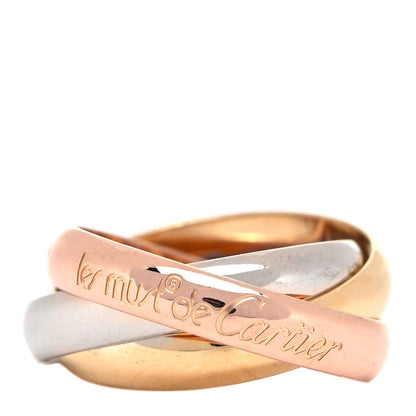 Cartier 18K Pink Yellow White Gold Classic Les Must De Cartier Trinity Ring 49 4.75 1 of 5
