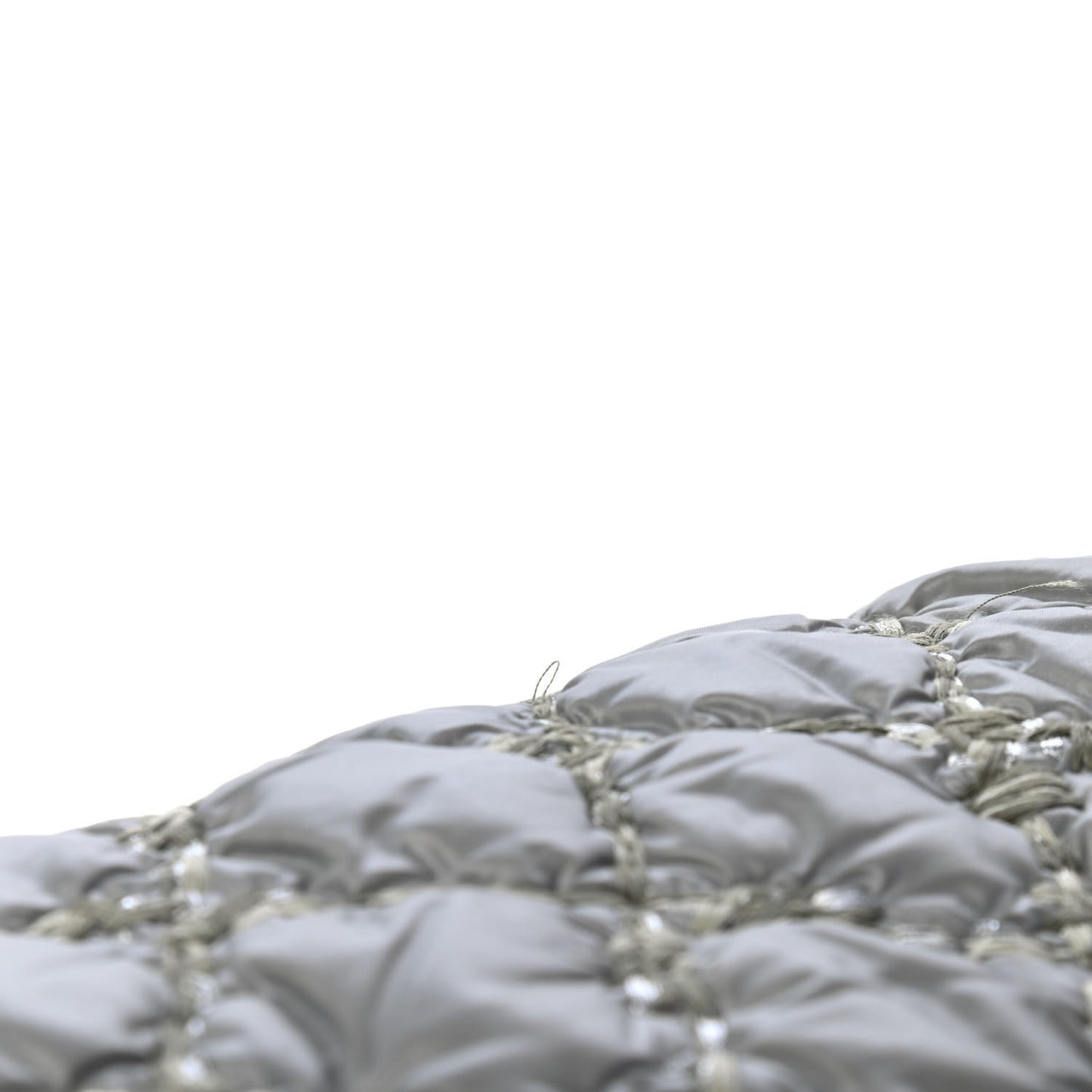 Nylon Quilted Tweed Stitch Bubble Flap Grey