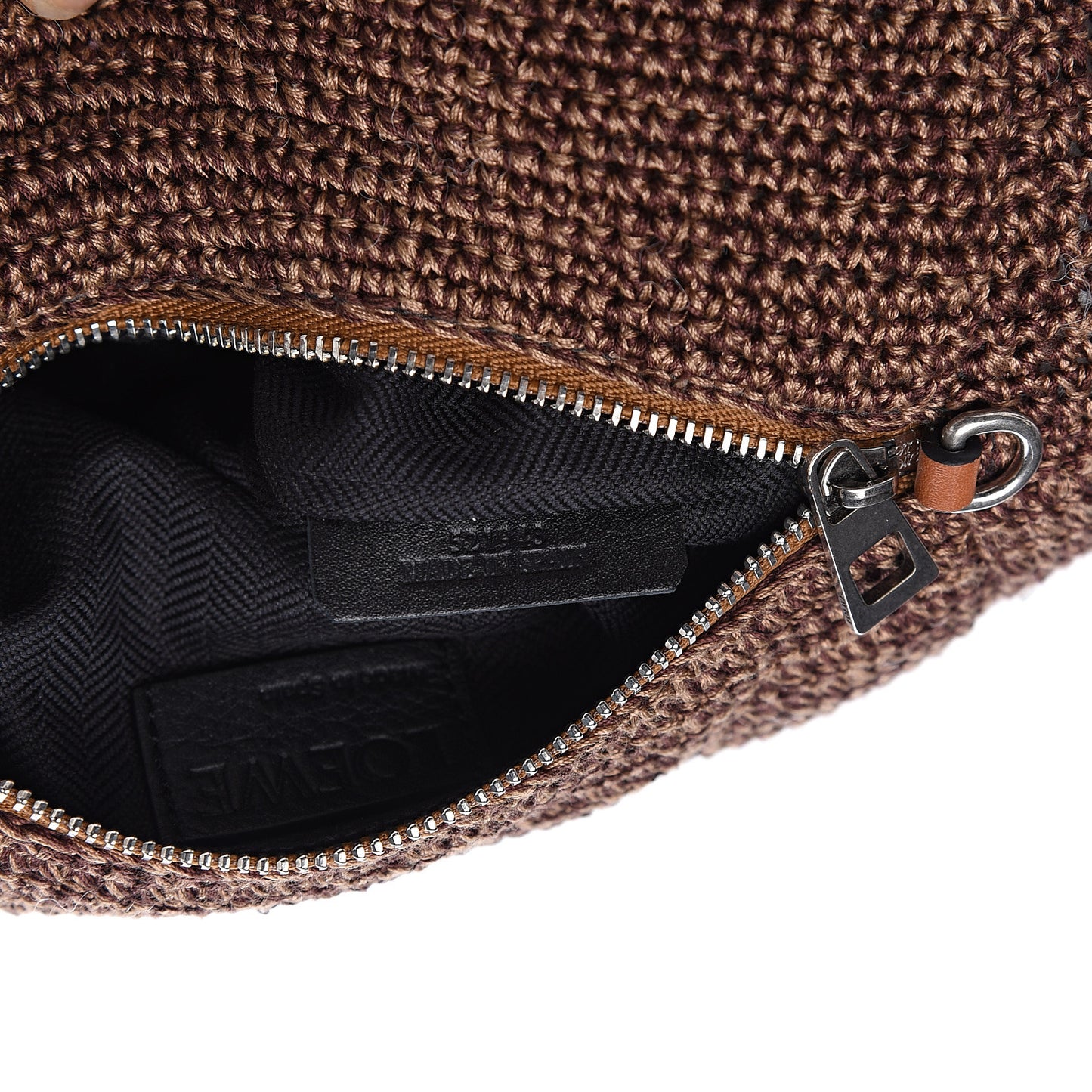 Wool Calfskin Otter Crossbody Bag Oak Tan