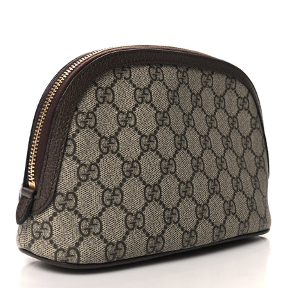 Gucci GG Supreme Monogram Textured Calfskin Web Large Ophidia Cosmetic Case Beige Ebony New Acero 3 of 9