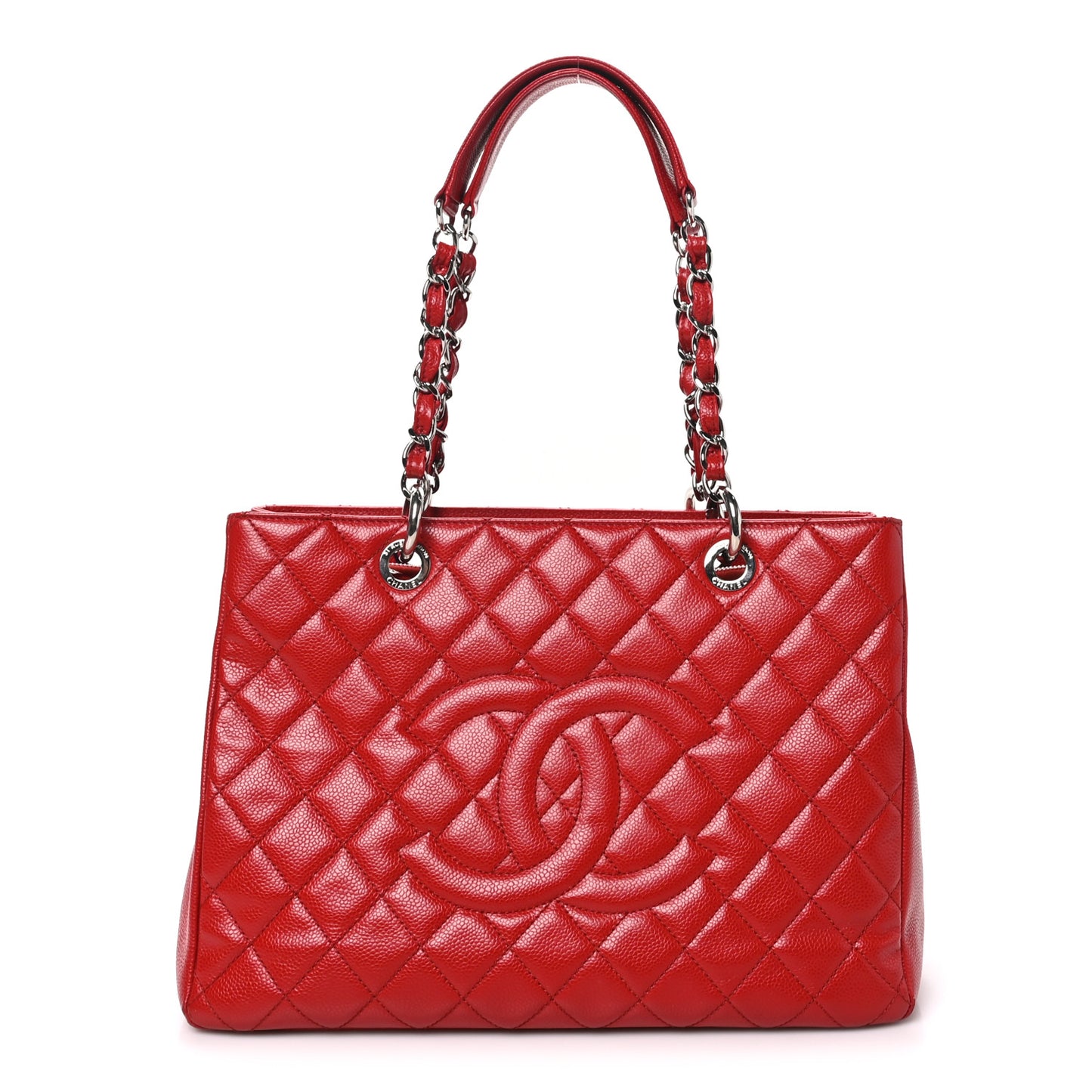 Caviar Quilted Grand Shopping Tote GST Red