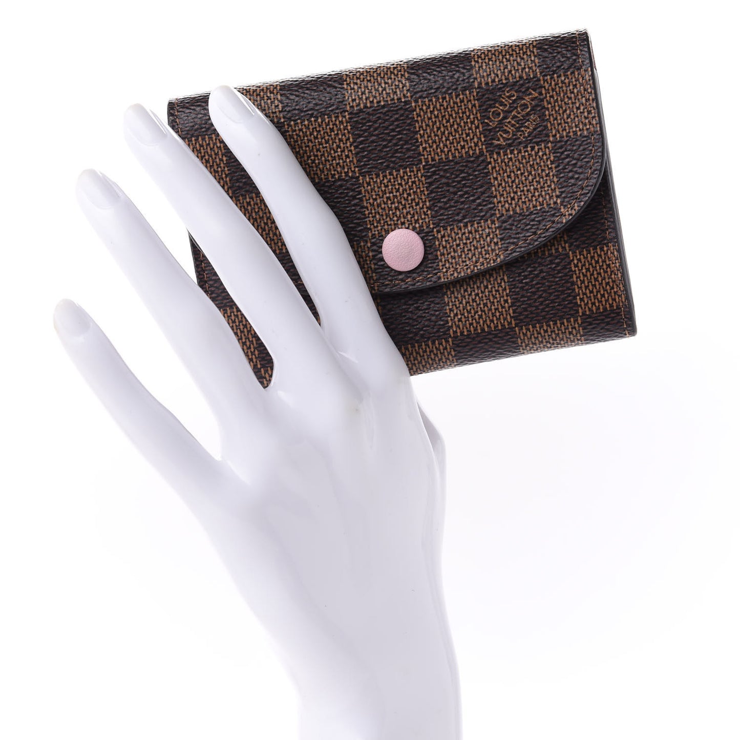 Damier Ebene Rosalie Coin Purse Rose Ballerine