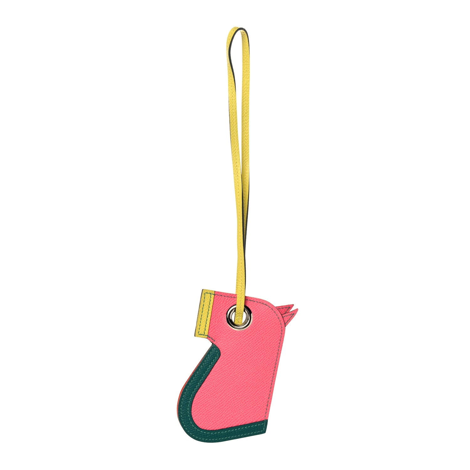 Hermes Epsom Camail Key Holder Rose Azalee Malachite Lime 1 of 8