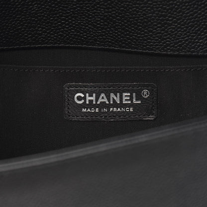 Chanel Caviar Chevron Quilted Medium Boy Flap Black 7 of 12