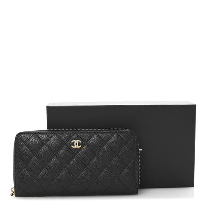 Chanel Caviar Quilted Large Gusset Zip Around Wallet Black 9 of 10