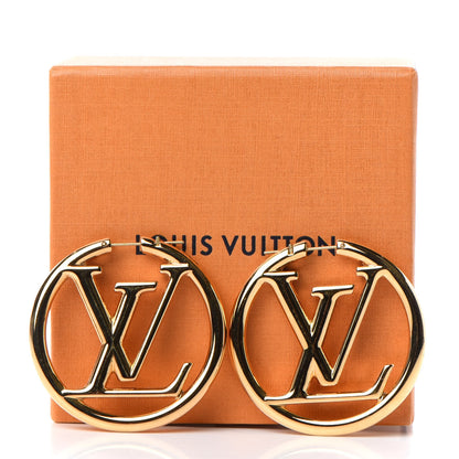 Louis Vuitton Metal Louise Hoop Earrings Gold 5 of 5