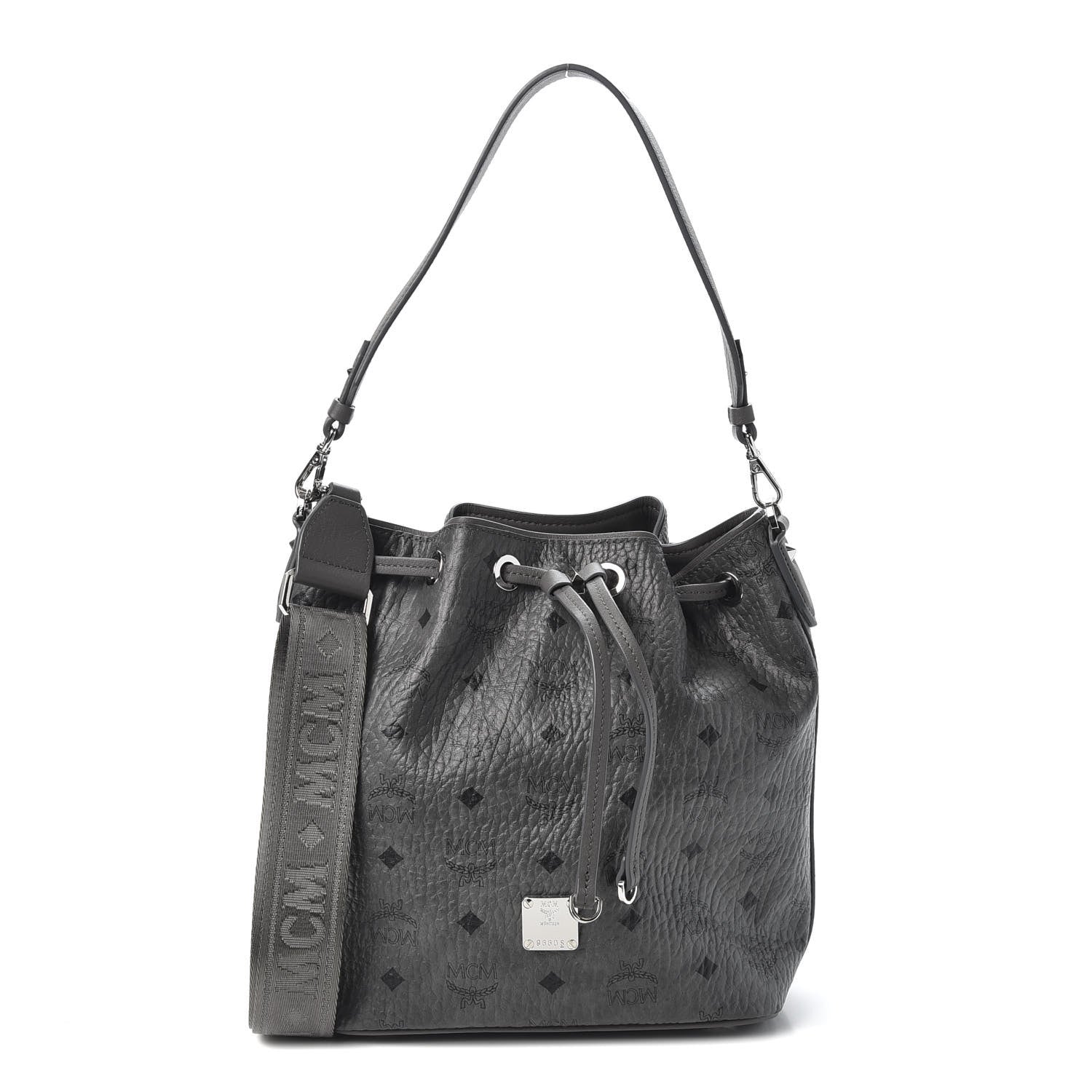 MCM Visetos Small Essential Drawstring Bucket Bag Phantom Grey 1 of 9