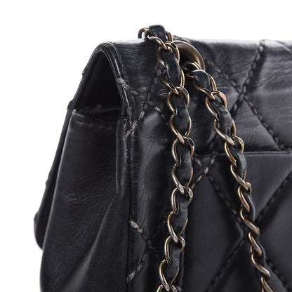 Chanel Calfskin Quilted Wild Stitch Flap Black 13 of 16