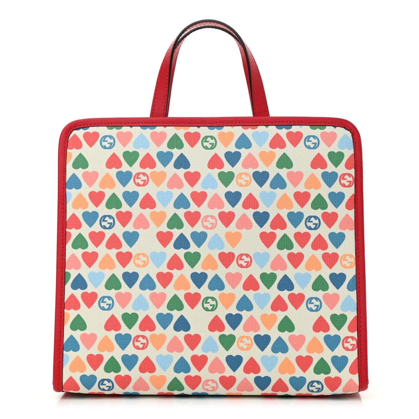 Coated Canvas Childrens Heart Tote Red