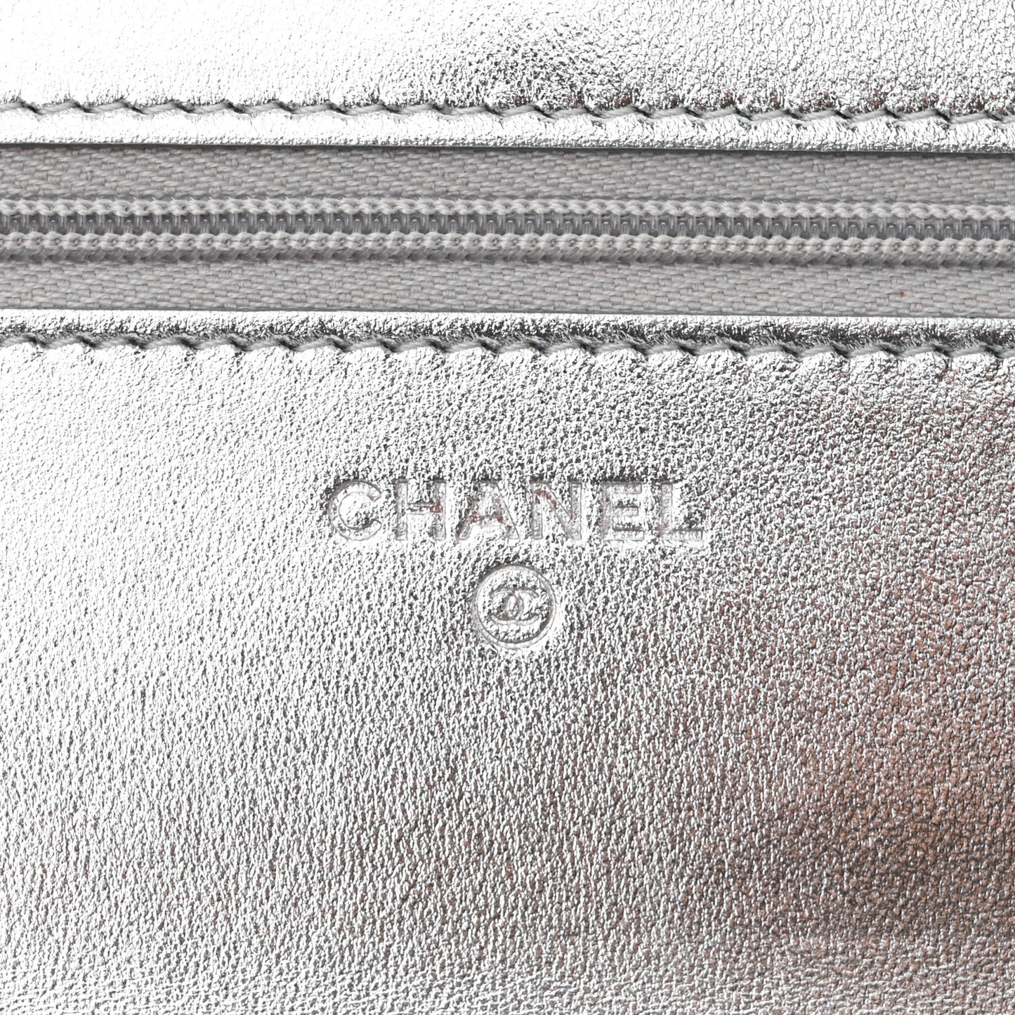 Gradient Metallic Calfskin Quilted Wallet On Chain WOC Silver Blue Yellow Purple
