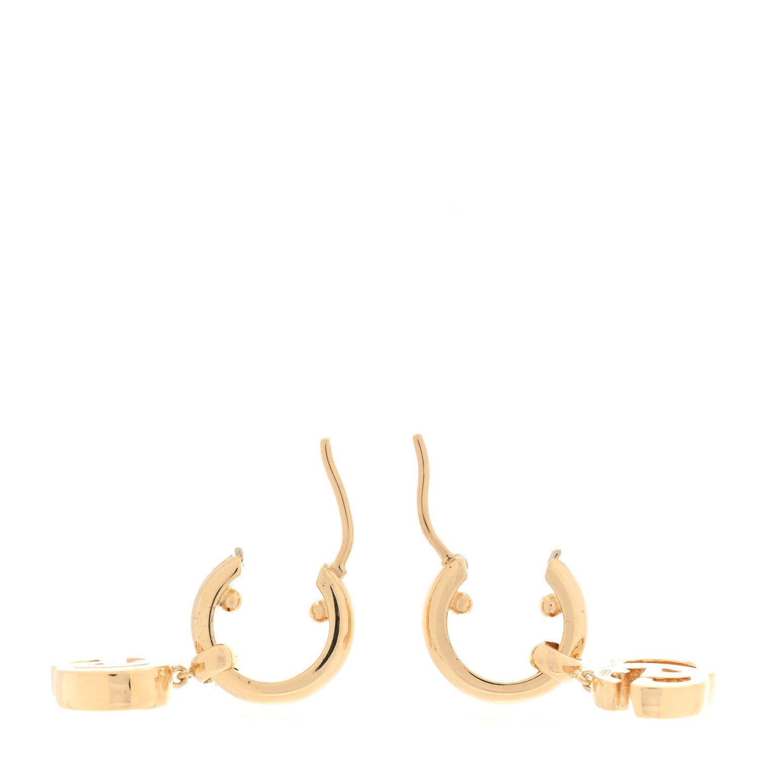 Gucci 18K Yellow Gold Running G Drop Hoop Earrings 3 of 4